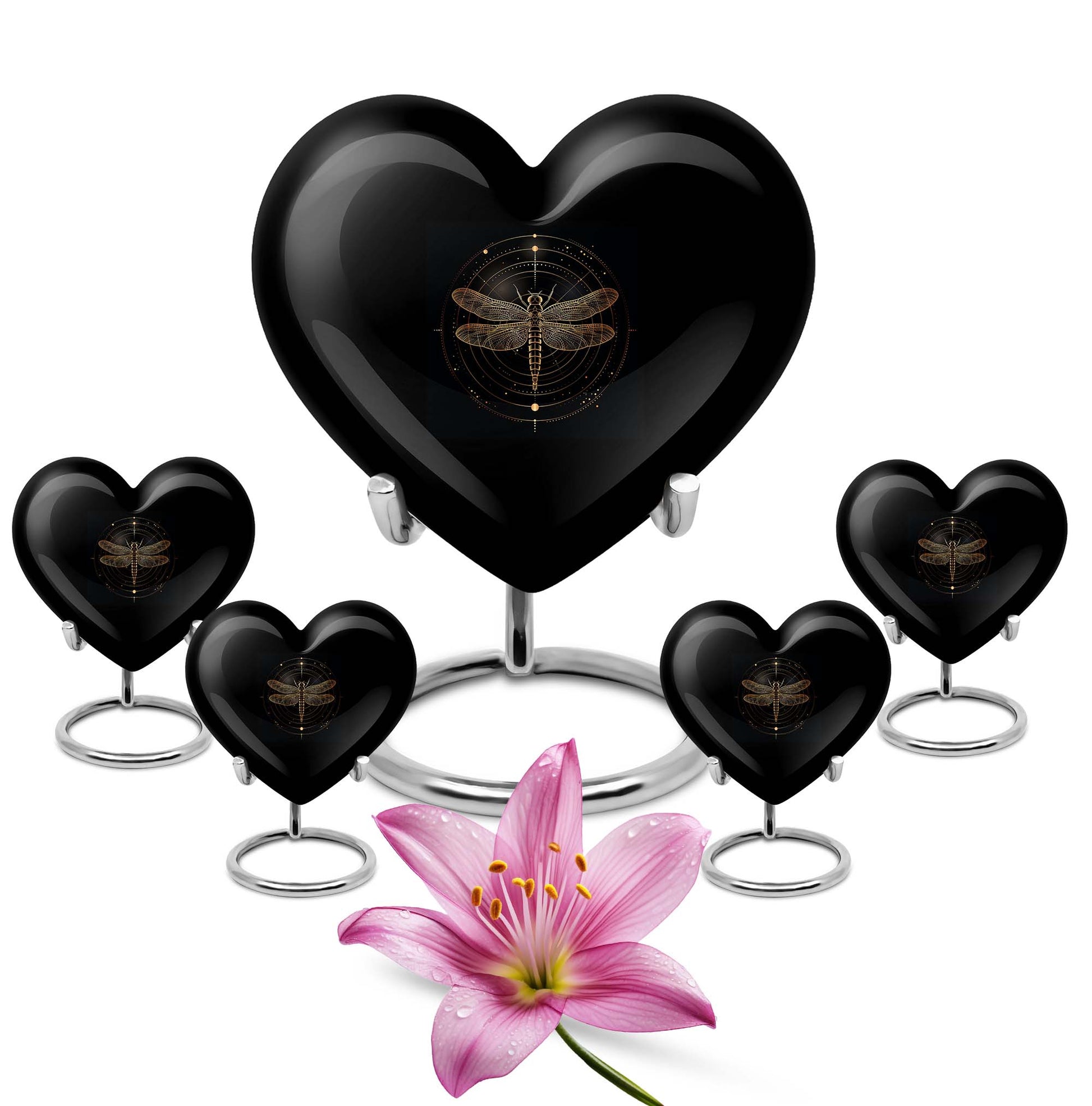 Heart designed Cosmic Dragonfly Urn