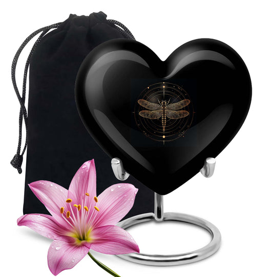 Heart designed Cosmic Dragonfly Urn