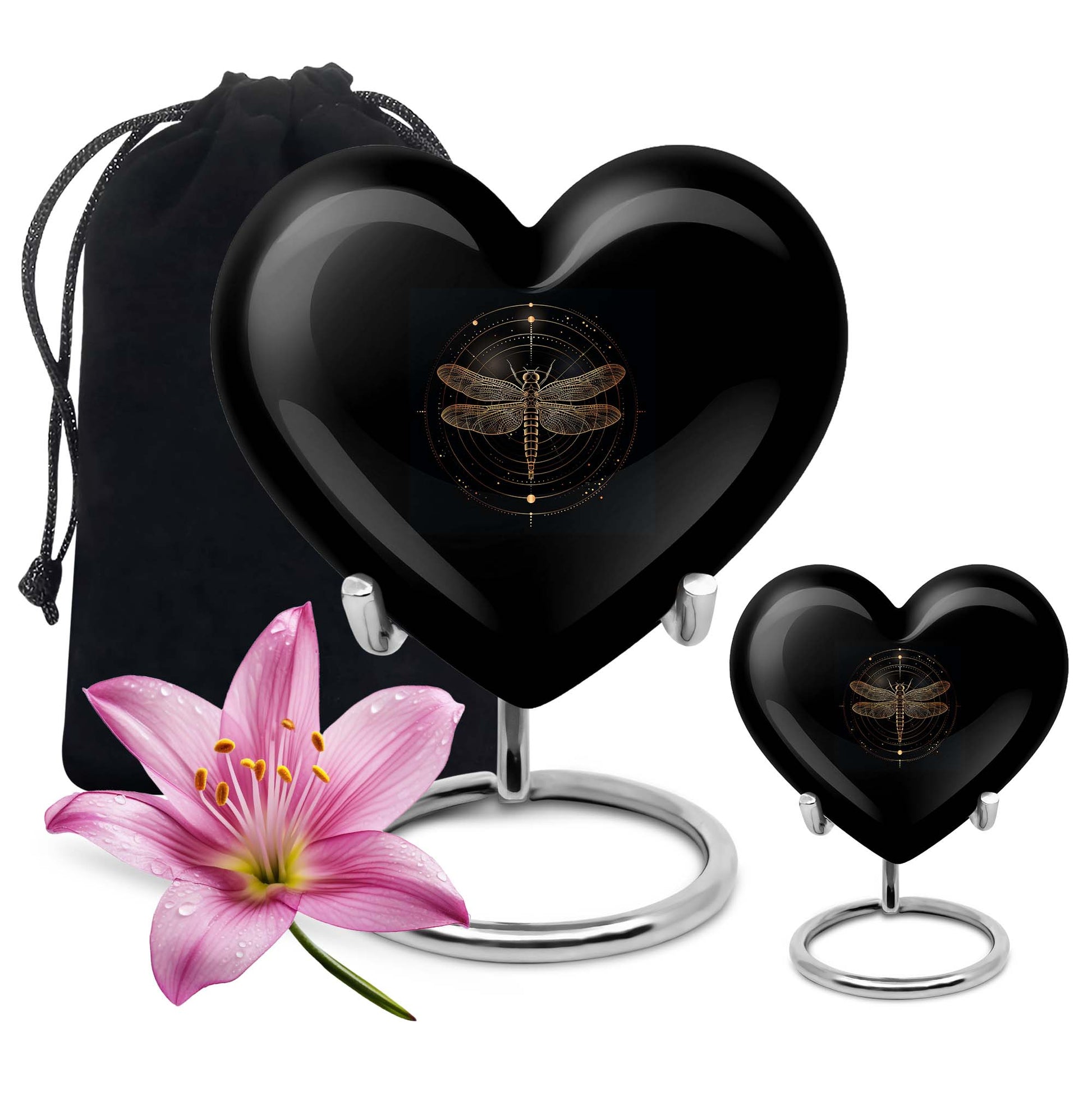 Heart designed Cosmic Dragonfly Urn