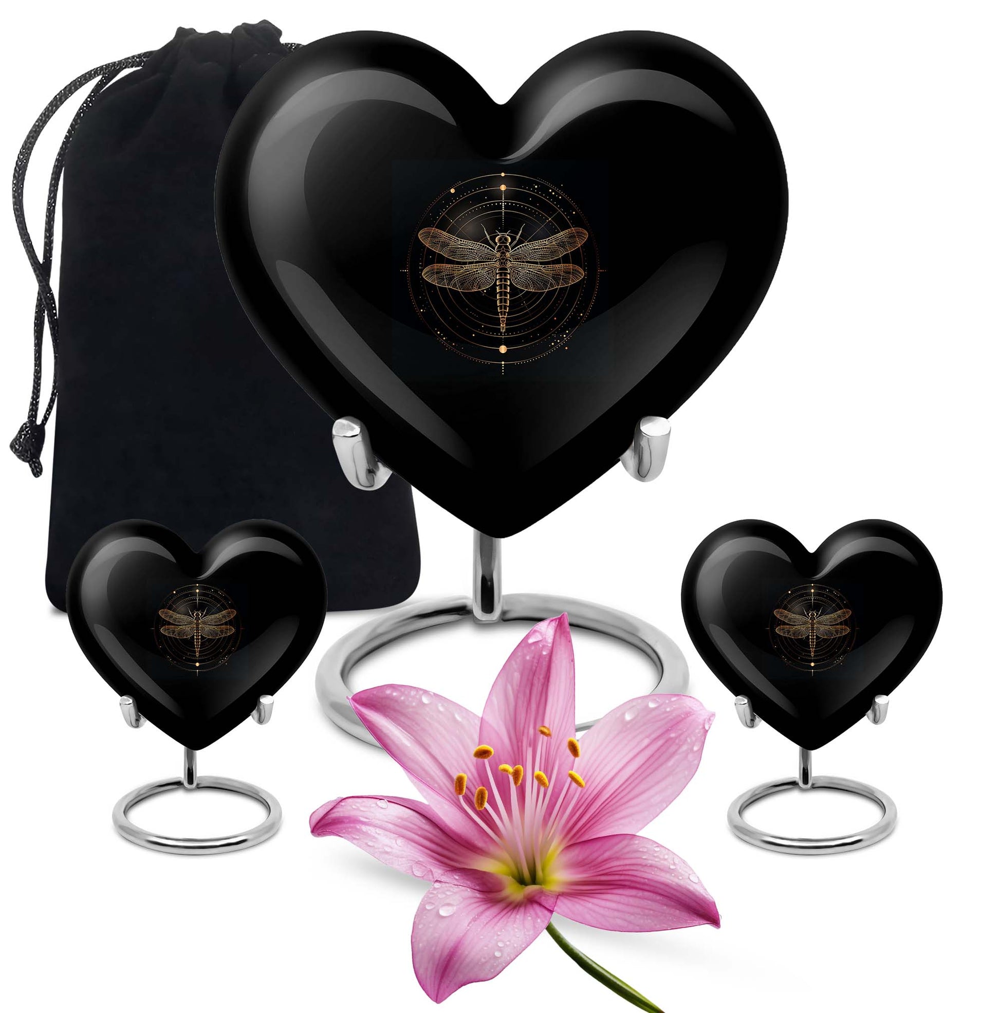 Heart designed Cosmic Dragonfly Urn