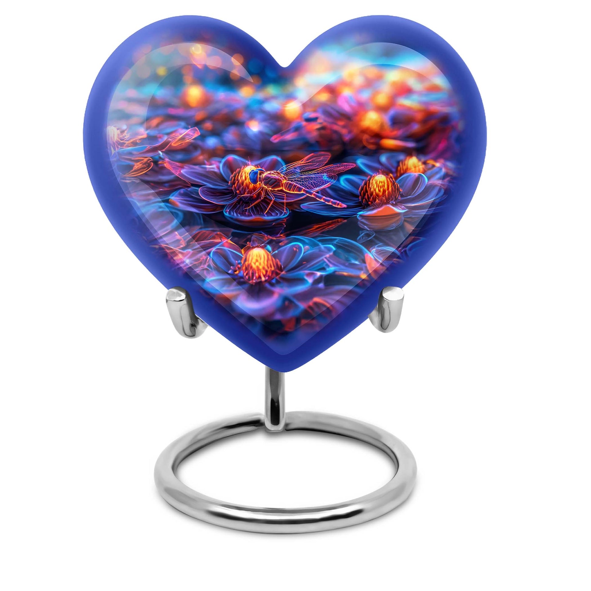 Cosmic Dragonfly Heart Urn