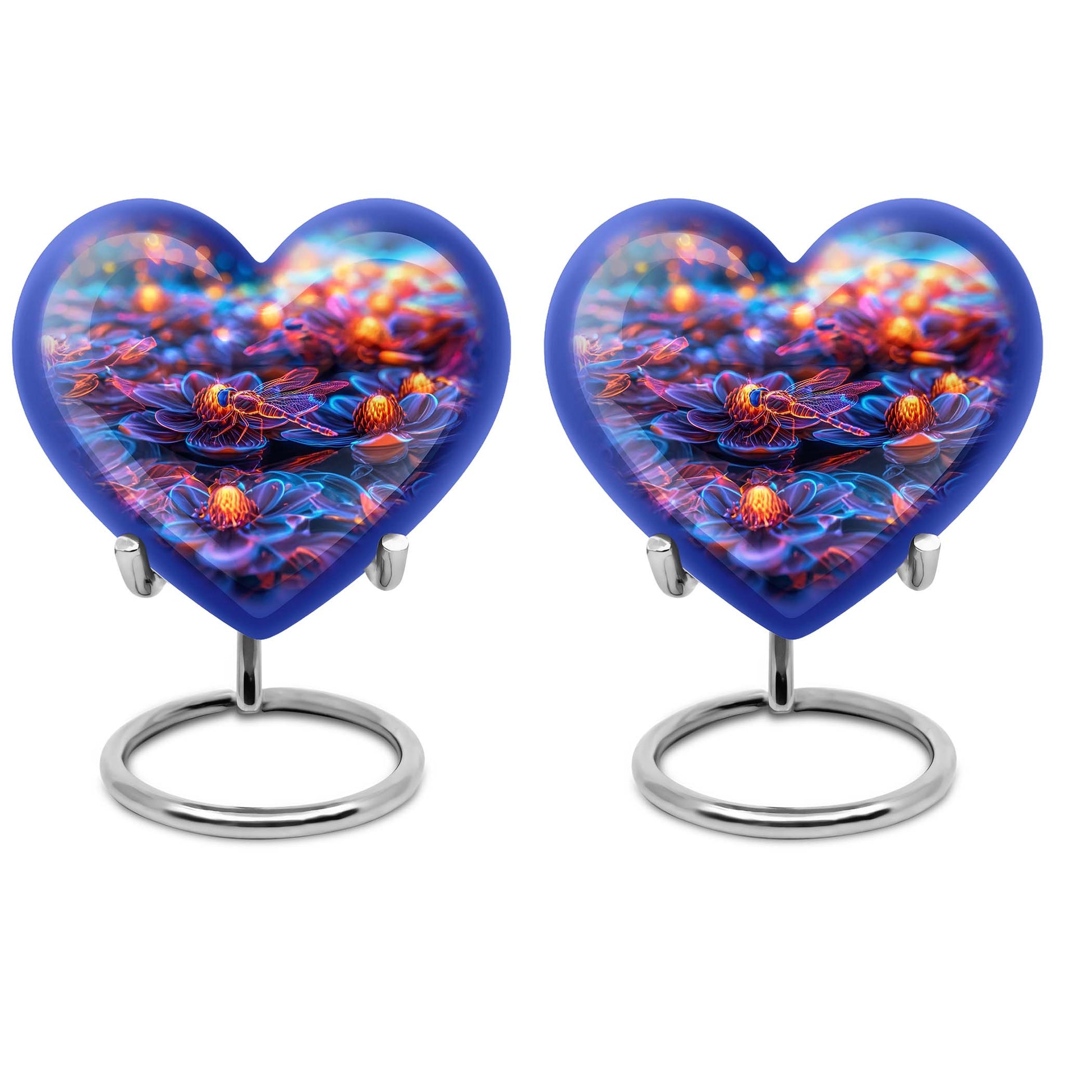 Cosmic Dragonfly Heart Urn