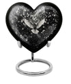 10 inch abstract heart-shaped aluminium dove urn for adult ashes, customizable