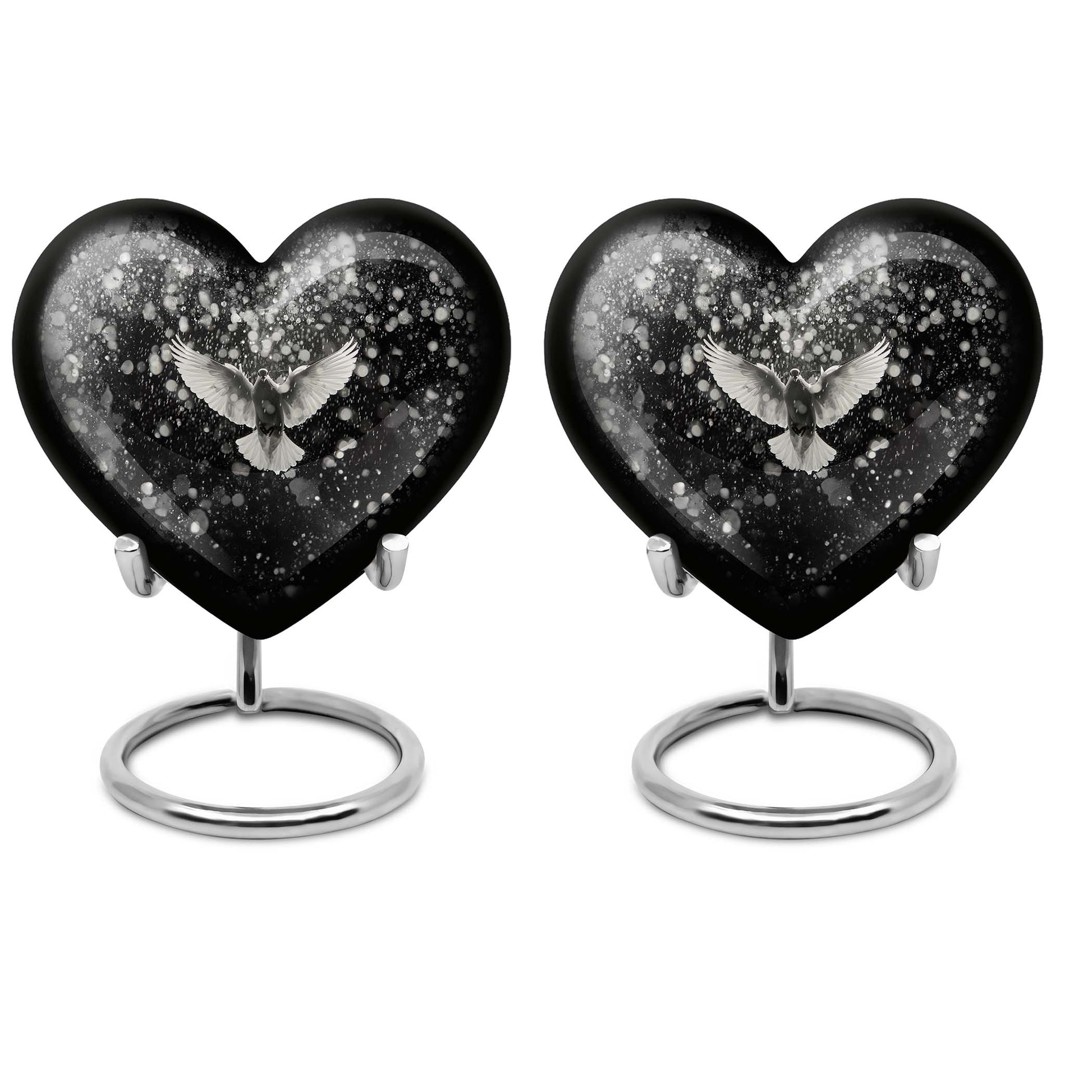 10 inch abstract heart-shaped aluminium dove urn for adult ashes, customizable