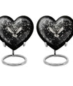 10 inch abstract heart-shaped aluminium dove urn for adult ashes, customizable