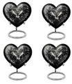 10 inch abstract heart-shaped aluminium dove urn for adult ashes, customizable