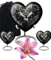 10 inch abstract heart-shaped aluminium dove urn for adult ashes, customizable