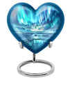 heart-shaped northern lights urn