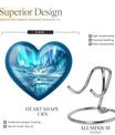 heart-shaped northern lights urn