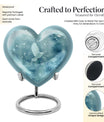 dove-designed heart urn