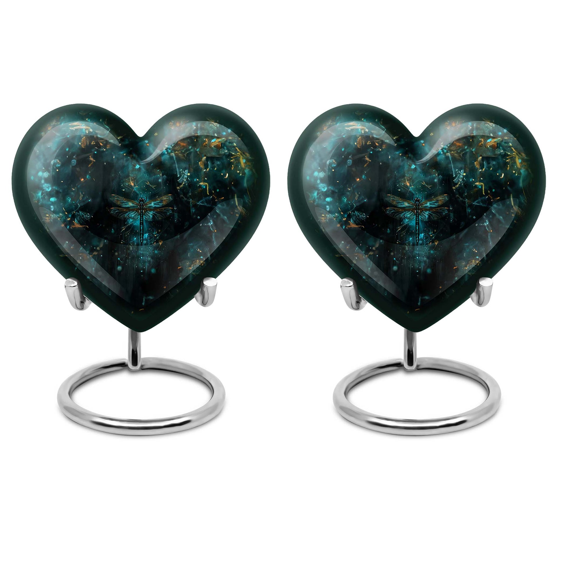 DRAGONFLY urn, heart-shaped