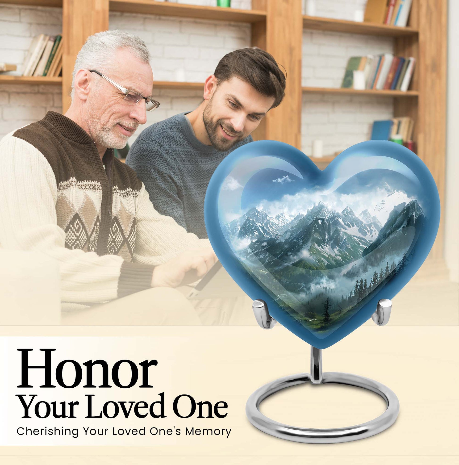  MOUNTAINS Heart Urn 