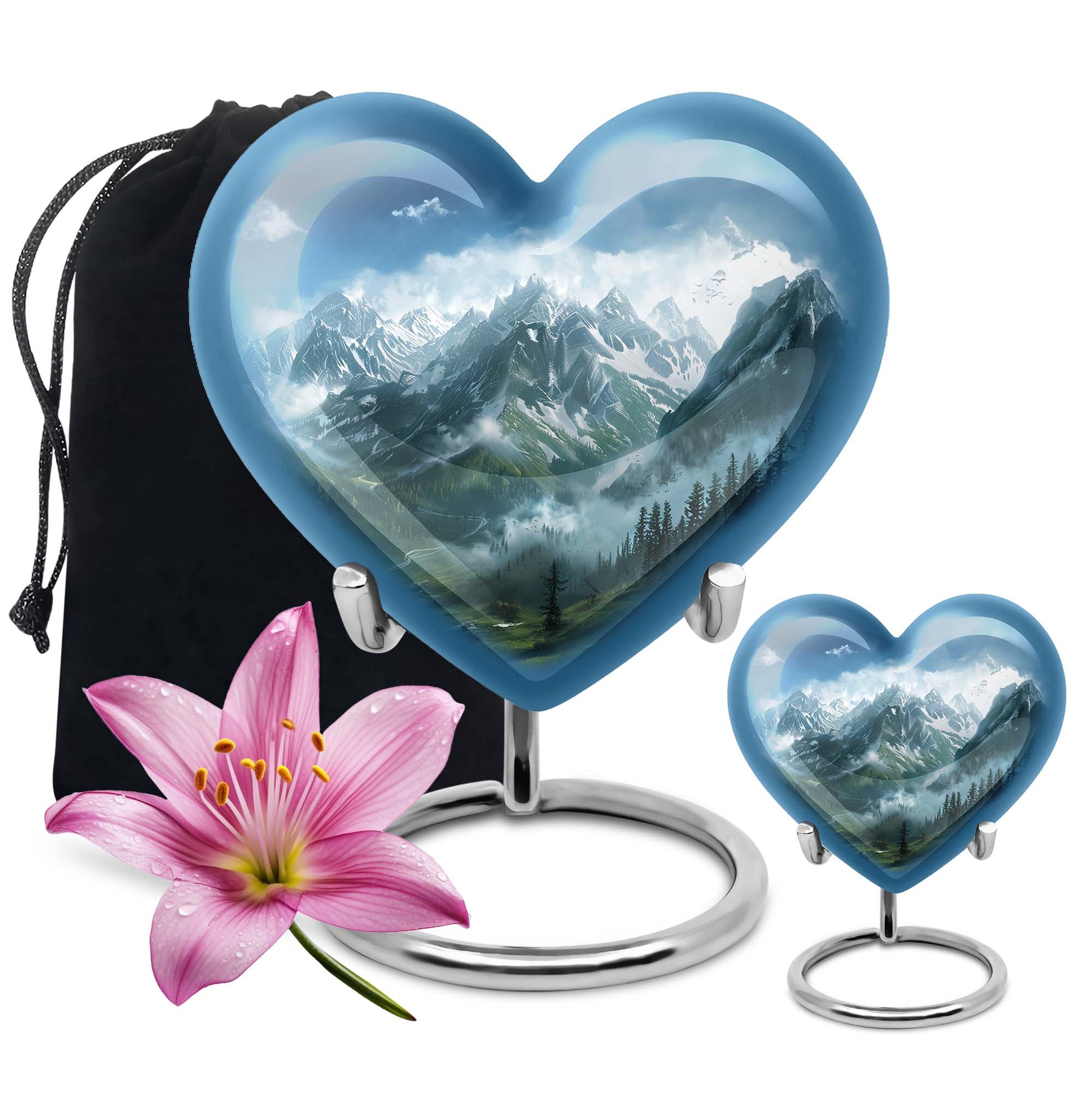  MOUNTAINS Heart Urn 