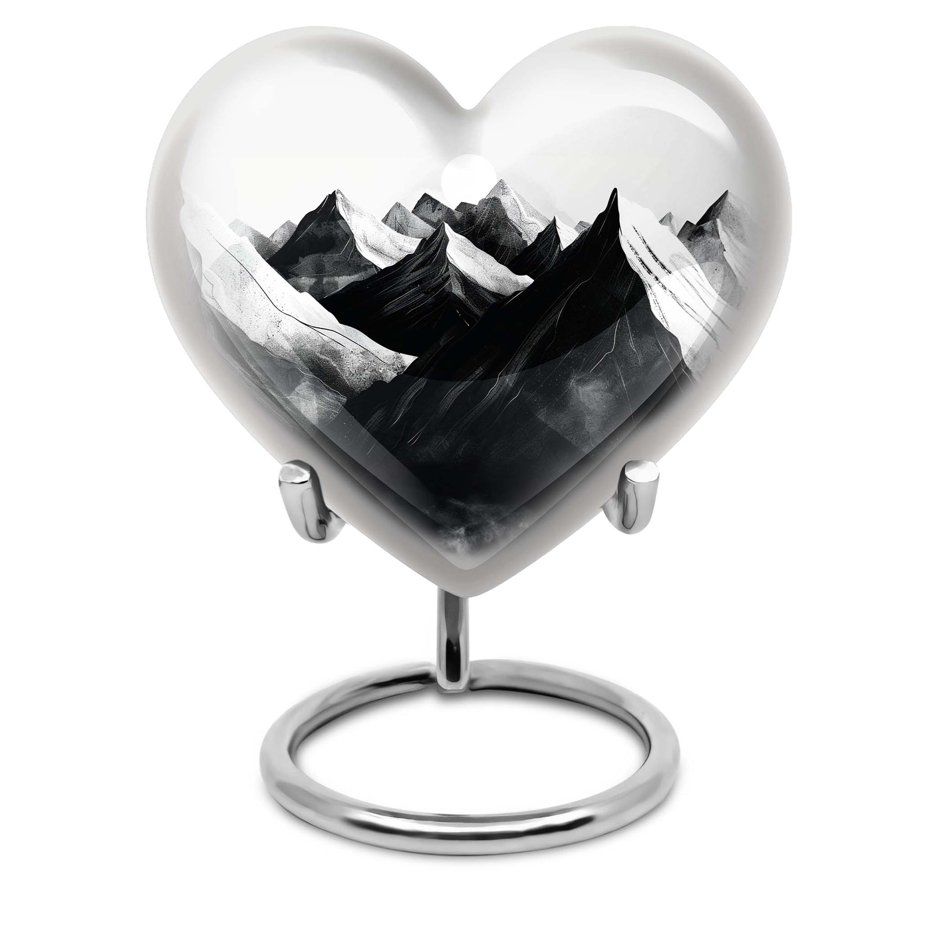 MOUNTAINS Heart Designed Medium Memorial Urn