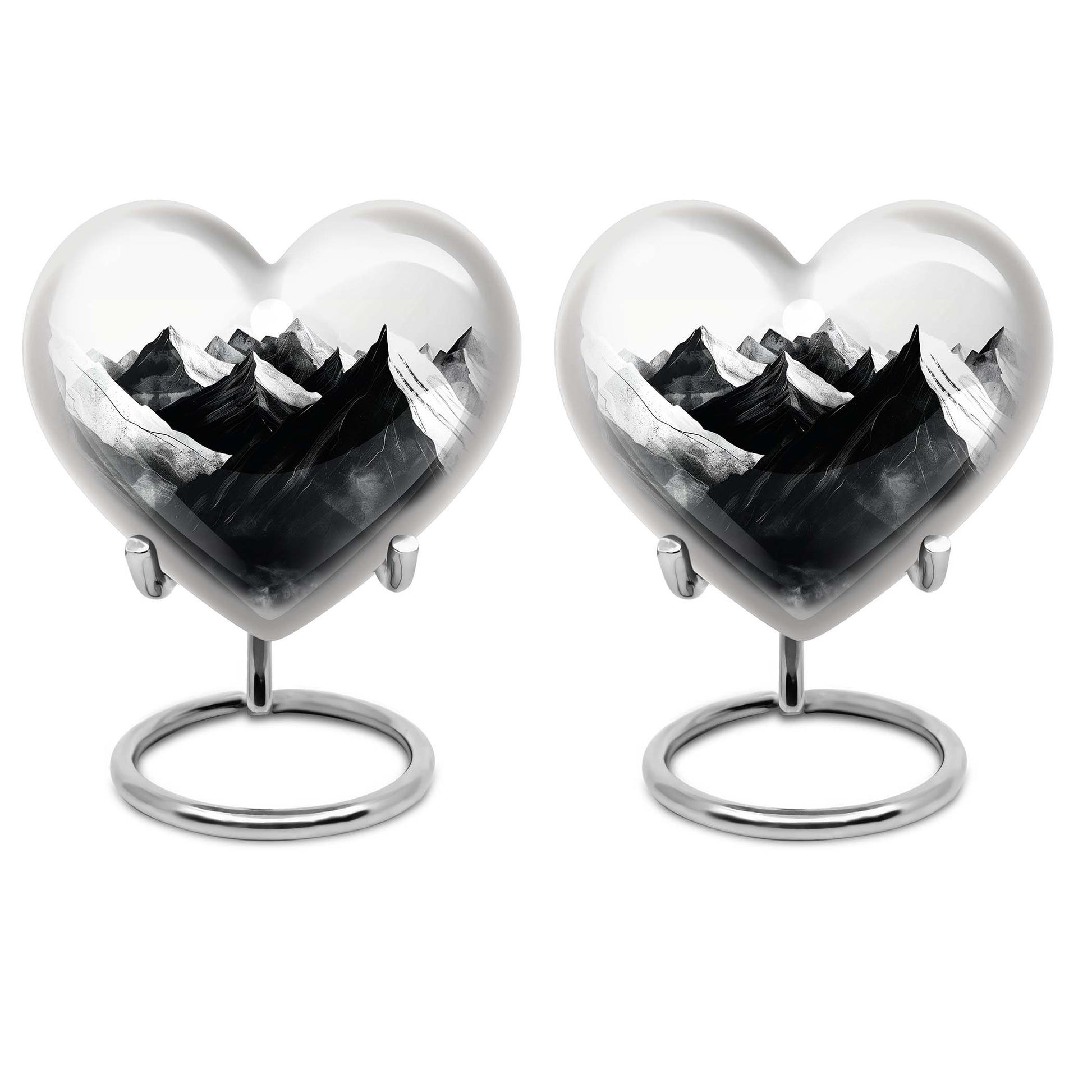 MOUNTAINS Heart Designed Medium Memorial Urn