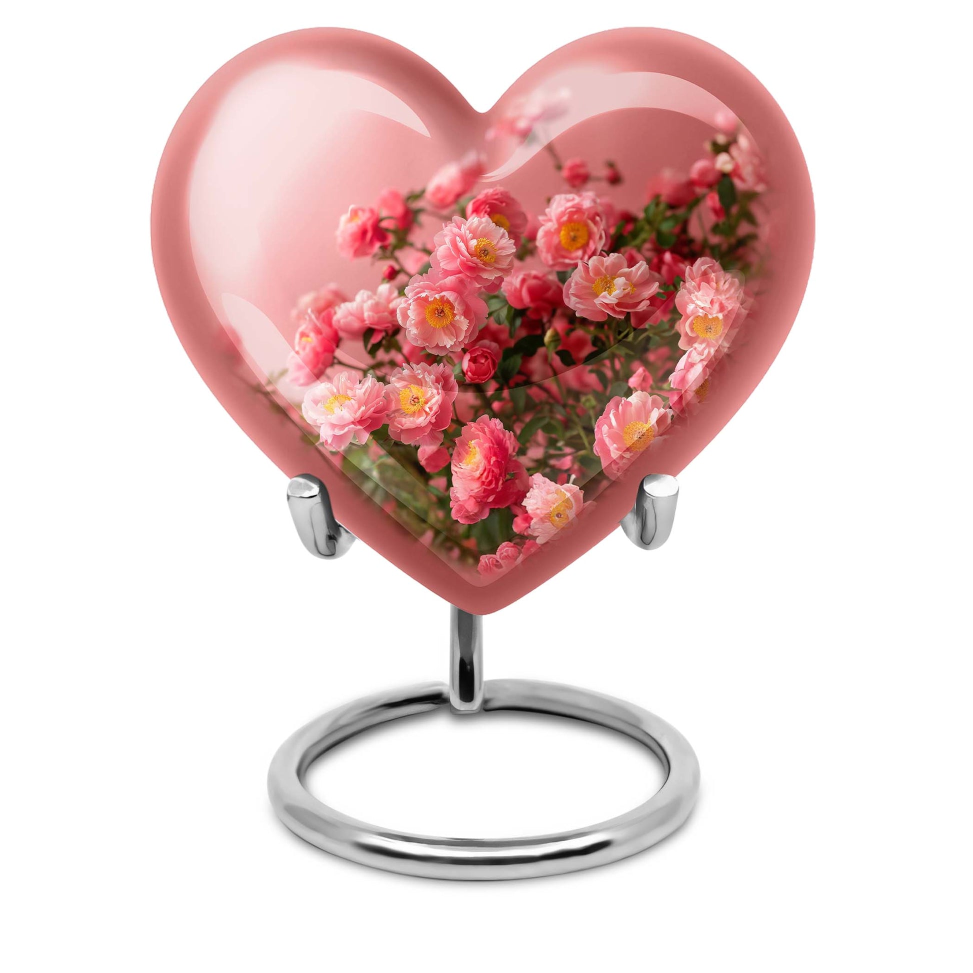 Heart shaped flower Urn for human ashes