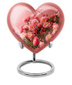 Heart shaped flower Urn for human ashes