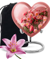 Heart shaped flower Urn for human ashes