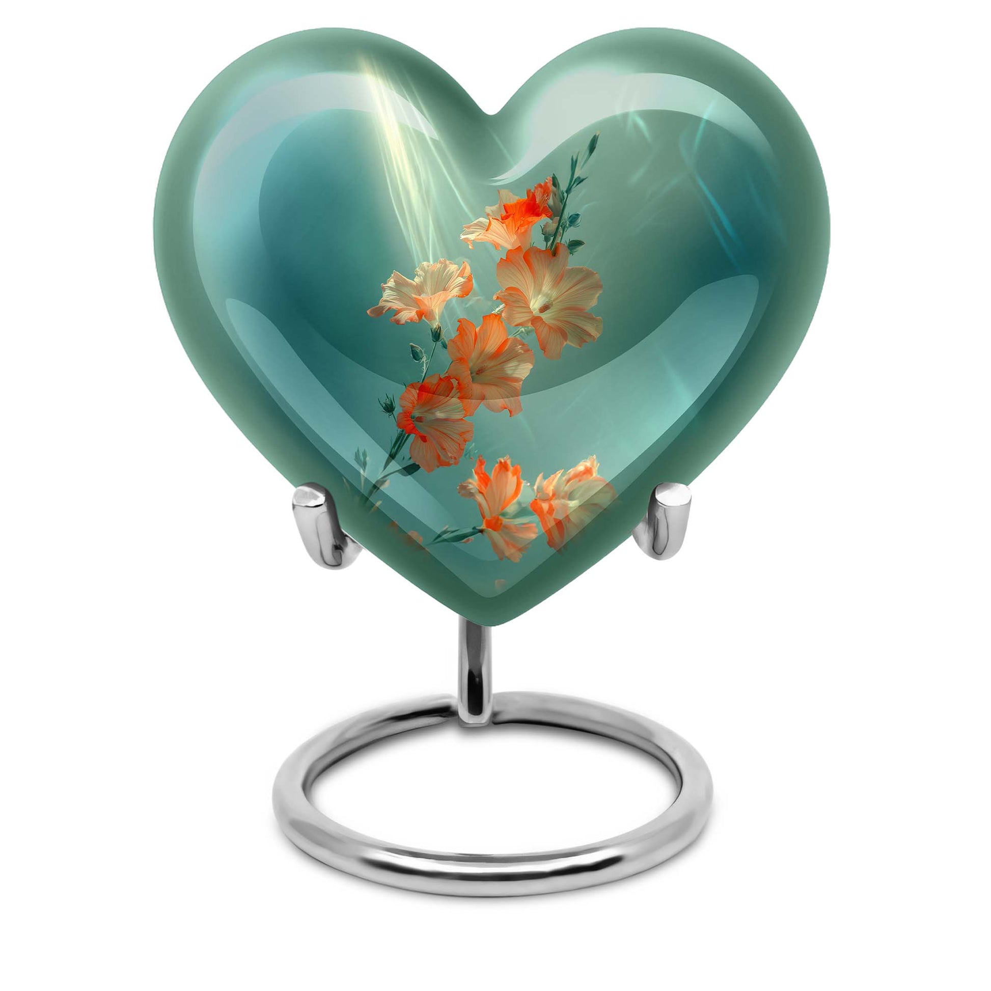 heart-themed flower urn