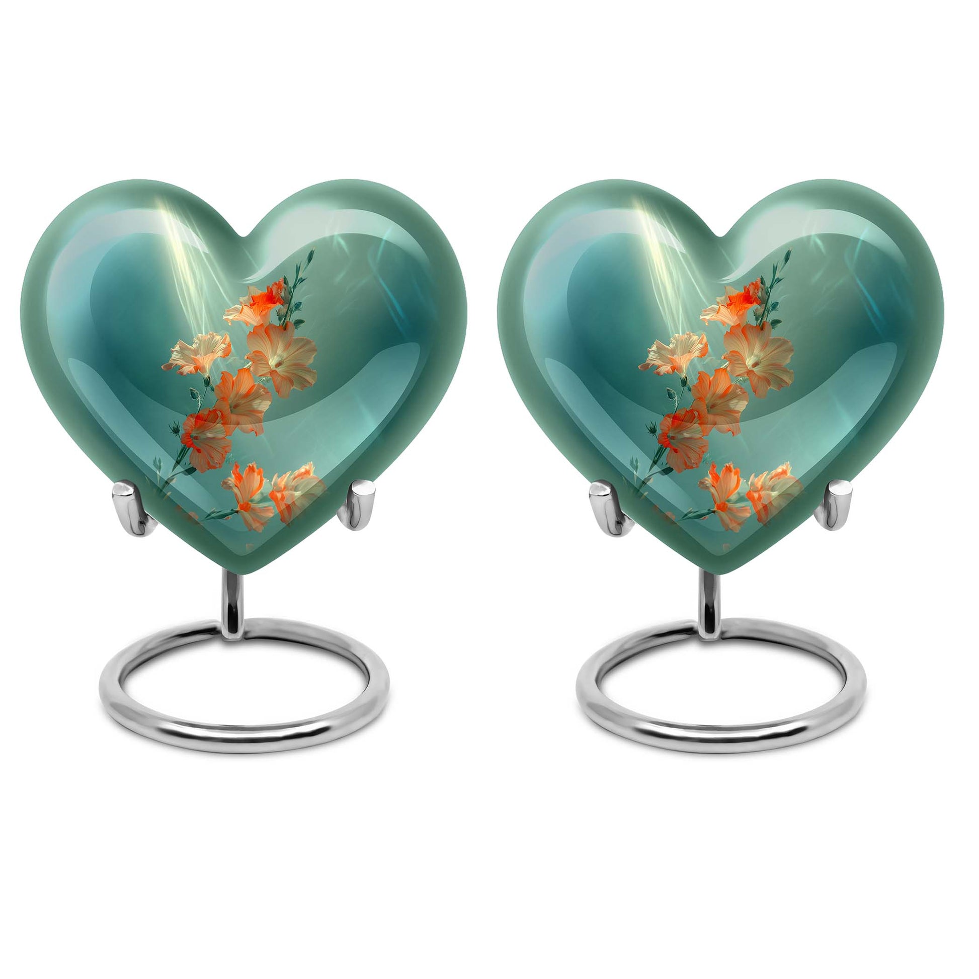 heart-themed flower urn