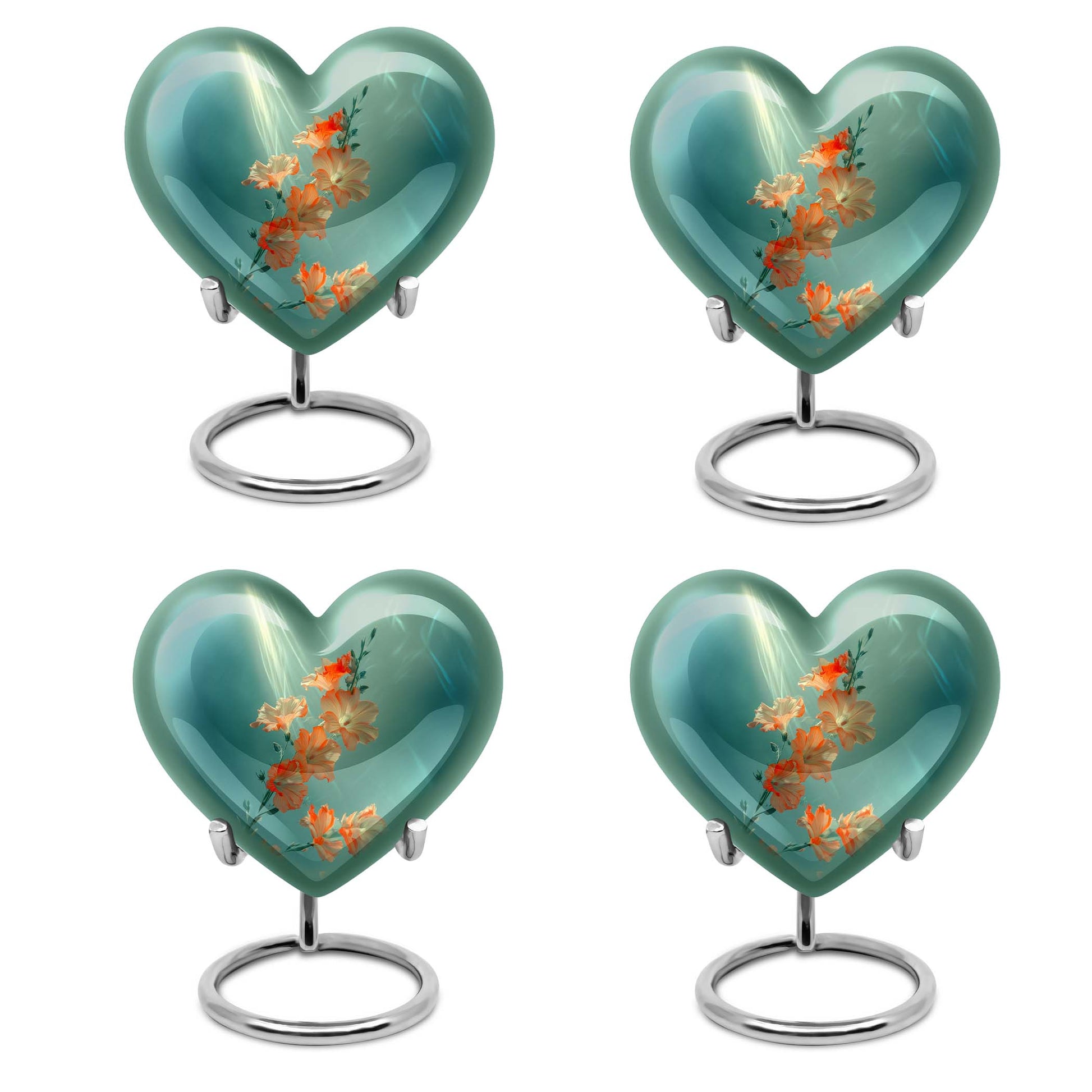 heart-themed flower urn