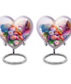 purple meadow heart-shaped funeral urn for mom