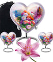 purple meadow heart-shaped funeral urn for mom