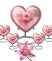 heart-shaped purple meadow urn