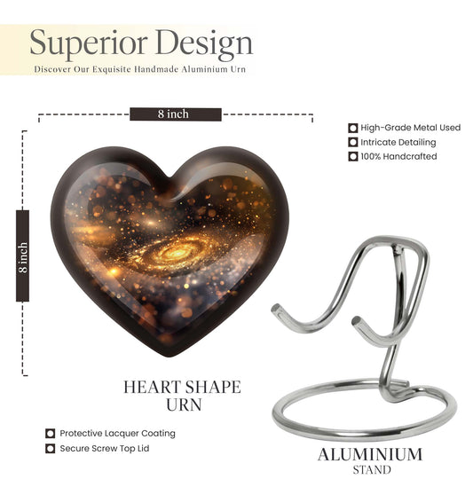 Galaxy Heart Cremation Urn