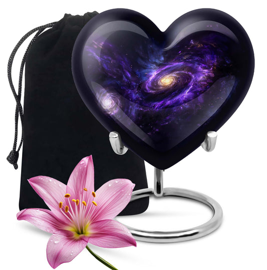 Heart-shaped Galaxy Urn for funeral.