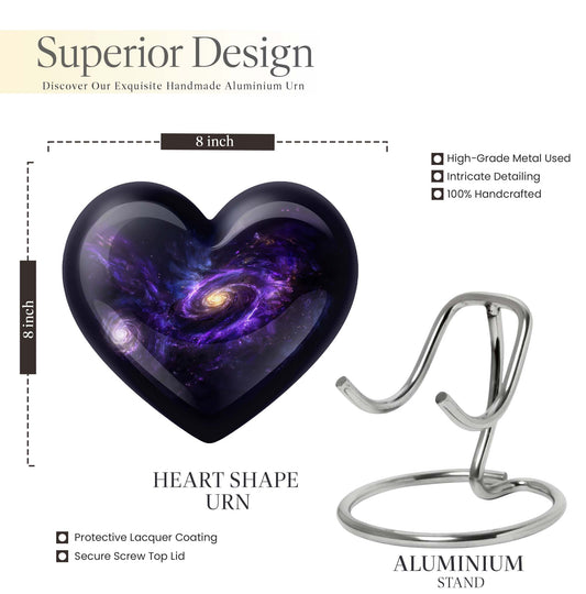 Heart-shaped Galaxy Urn for funeral.