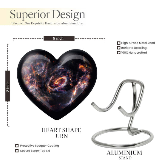 galaxy heart urn for adult female ashes