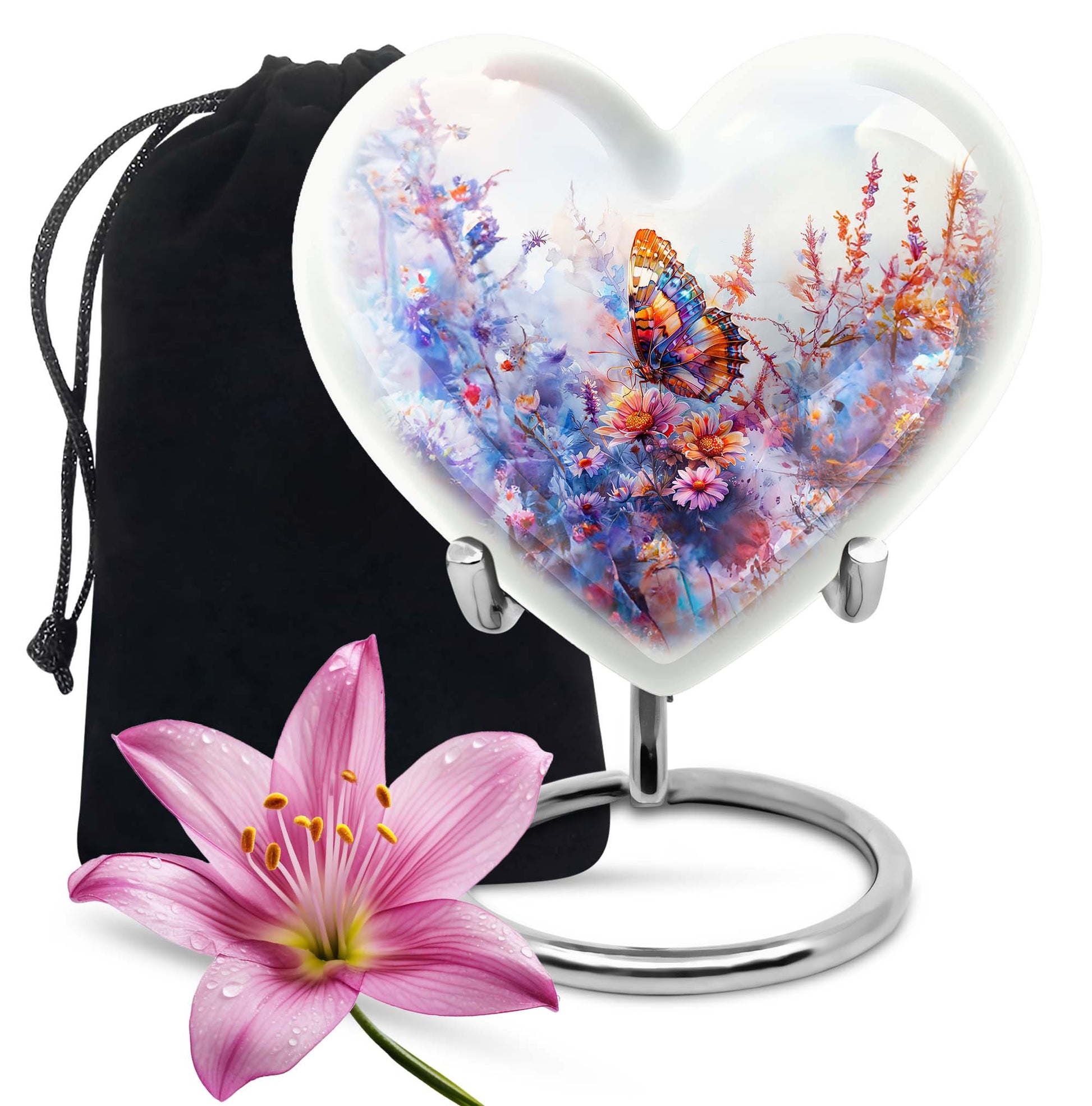 Heart-shaped Butterfly Urn