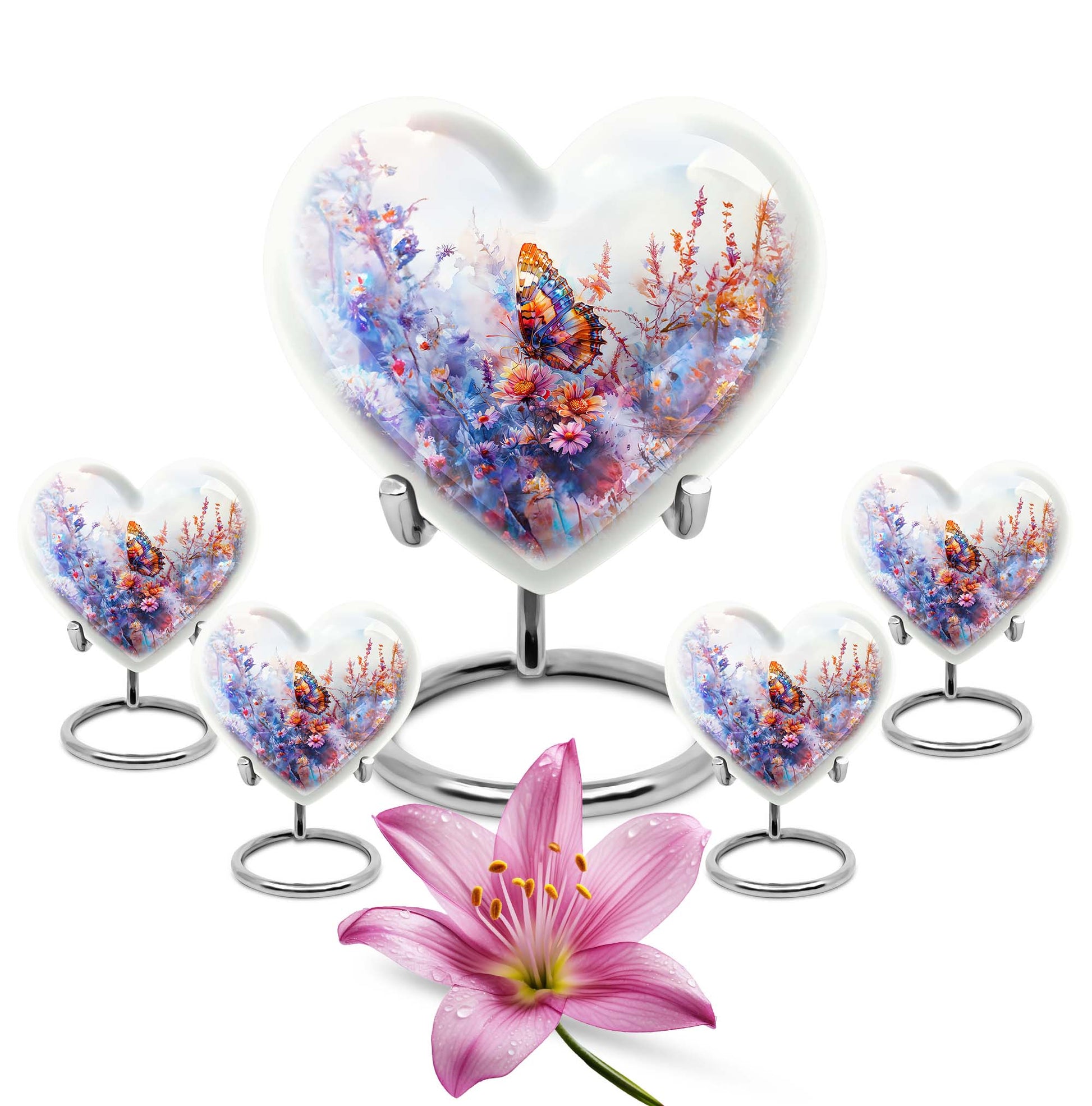 Heart-shaped Butterfly Urn