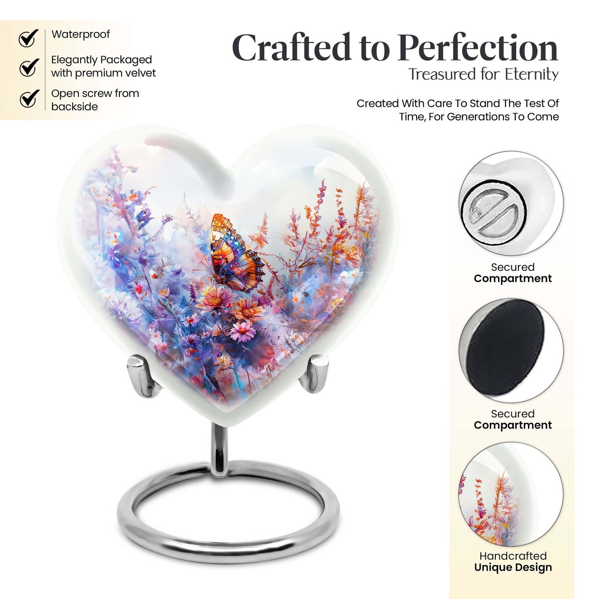 Heart-shaped Butterfly Urn