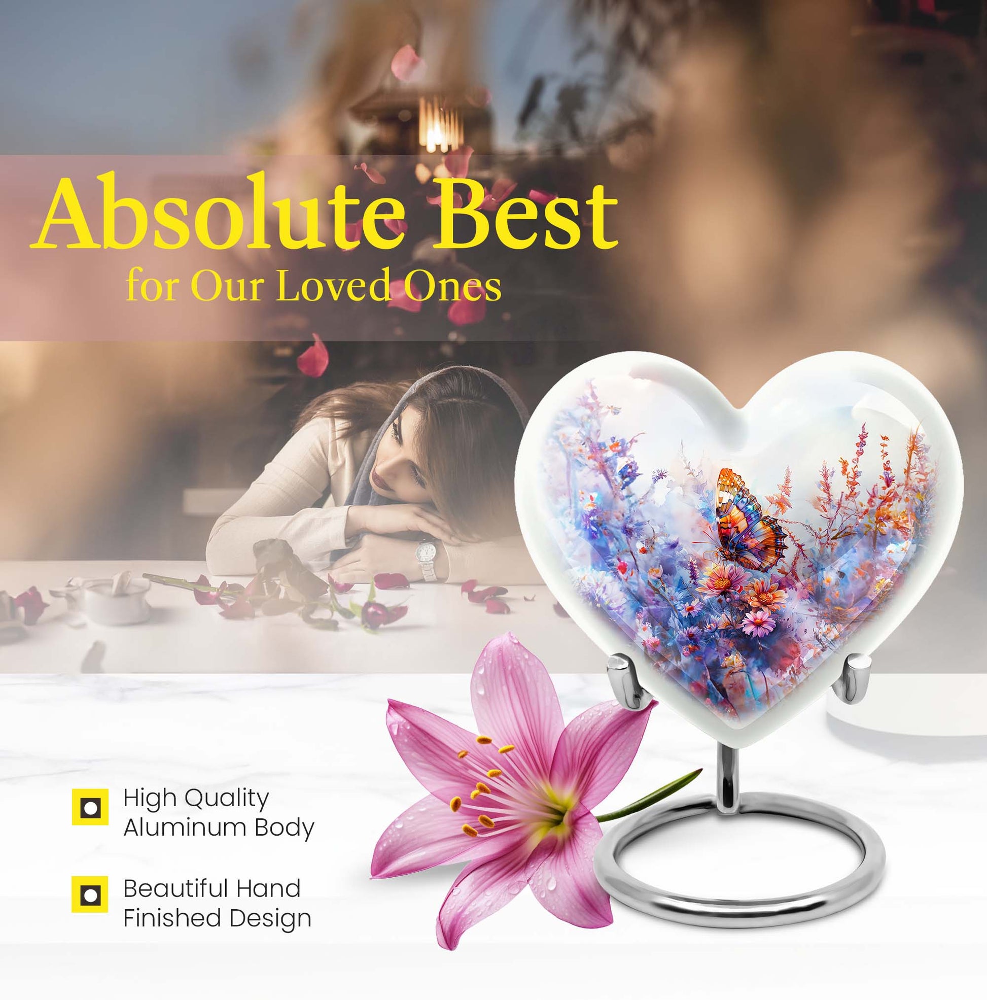 Heart-shaped Butterfly Urn