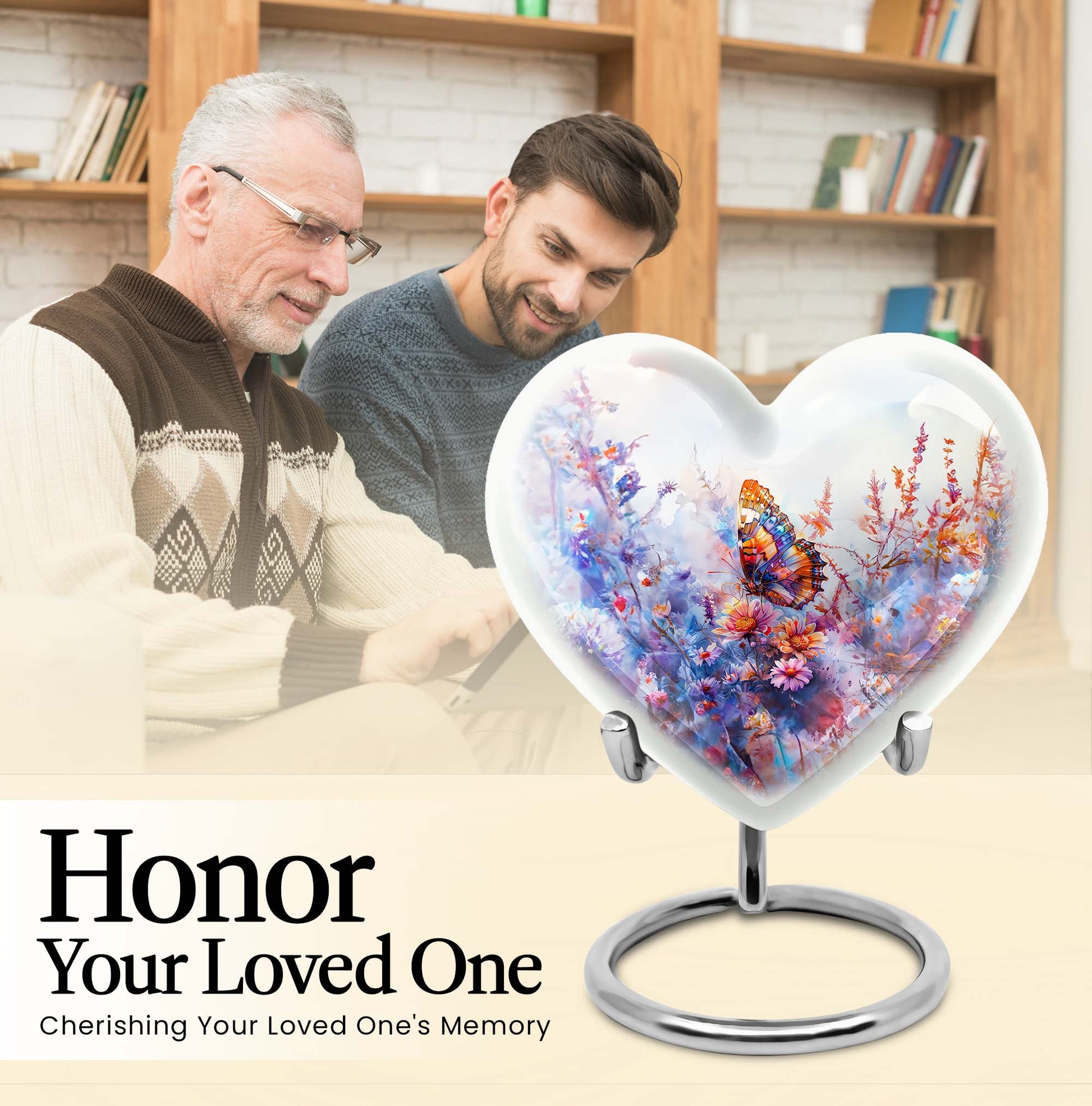 Heart-shaped Butterfly Urn