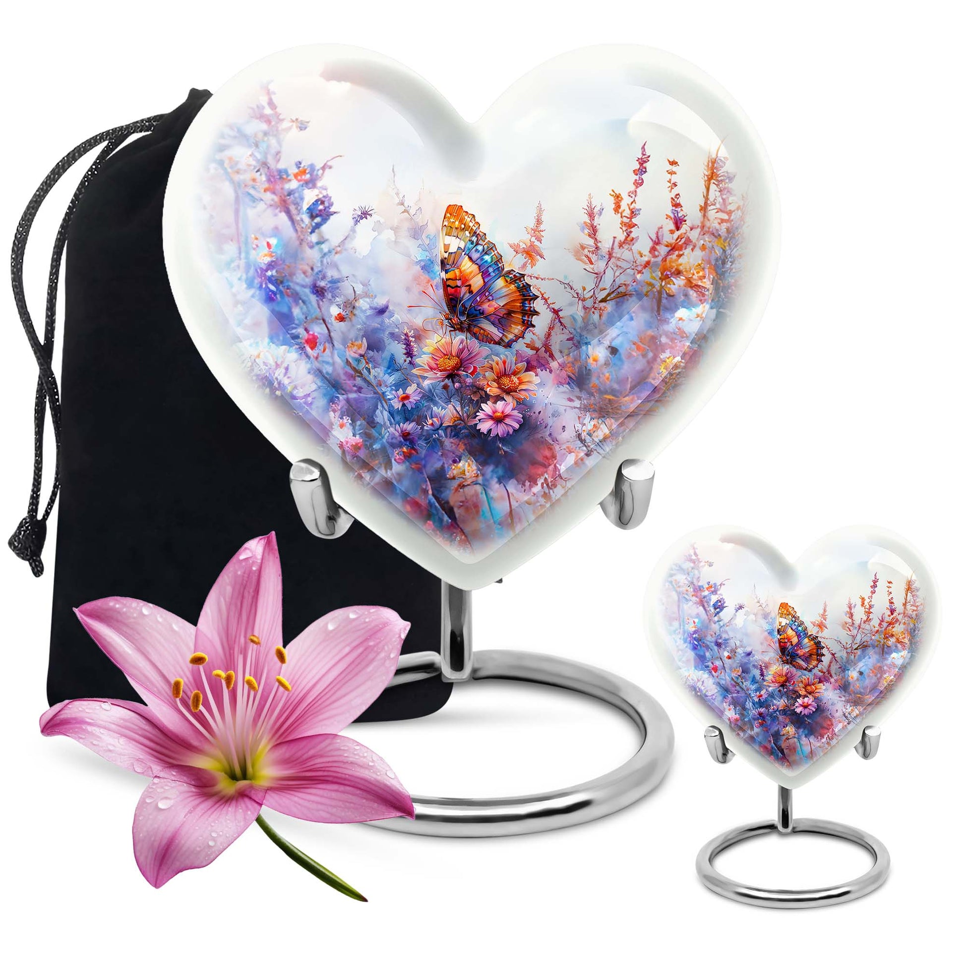 Heart-shaped Butterfly Urn