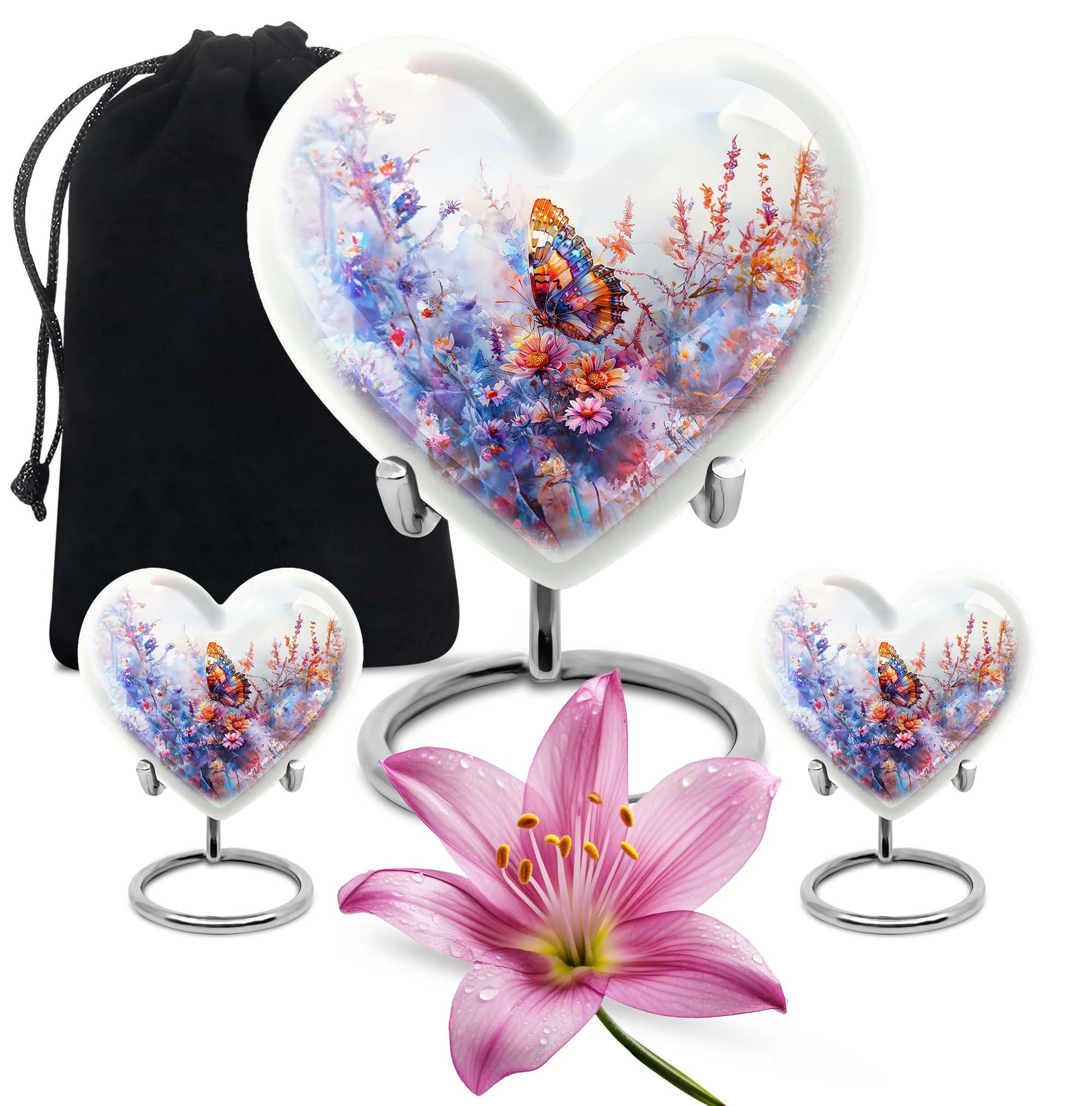 Heart-shaped Butterfly Urn