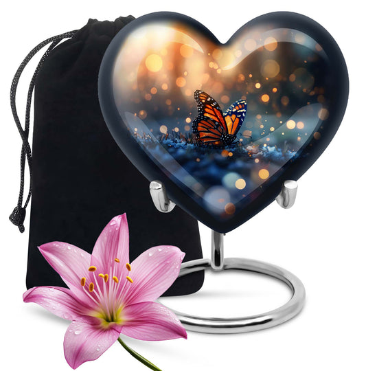 Heart-shaped Butterfly Urn