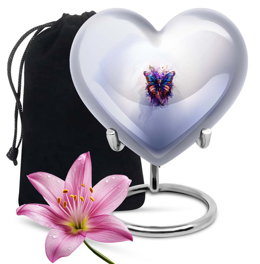 butterfly heart urn