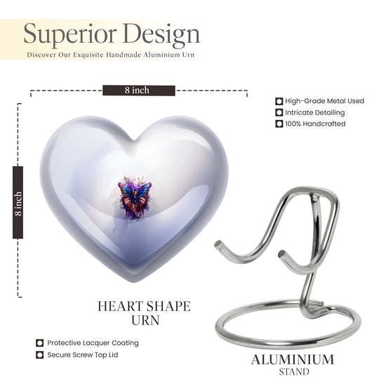 butterfly heart urn