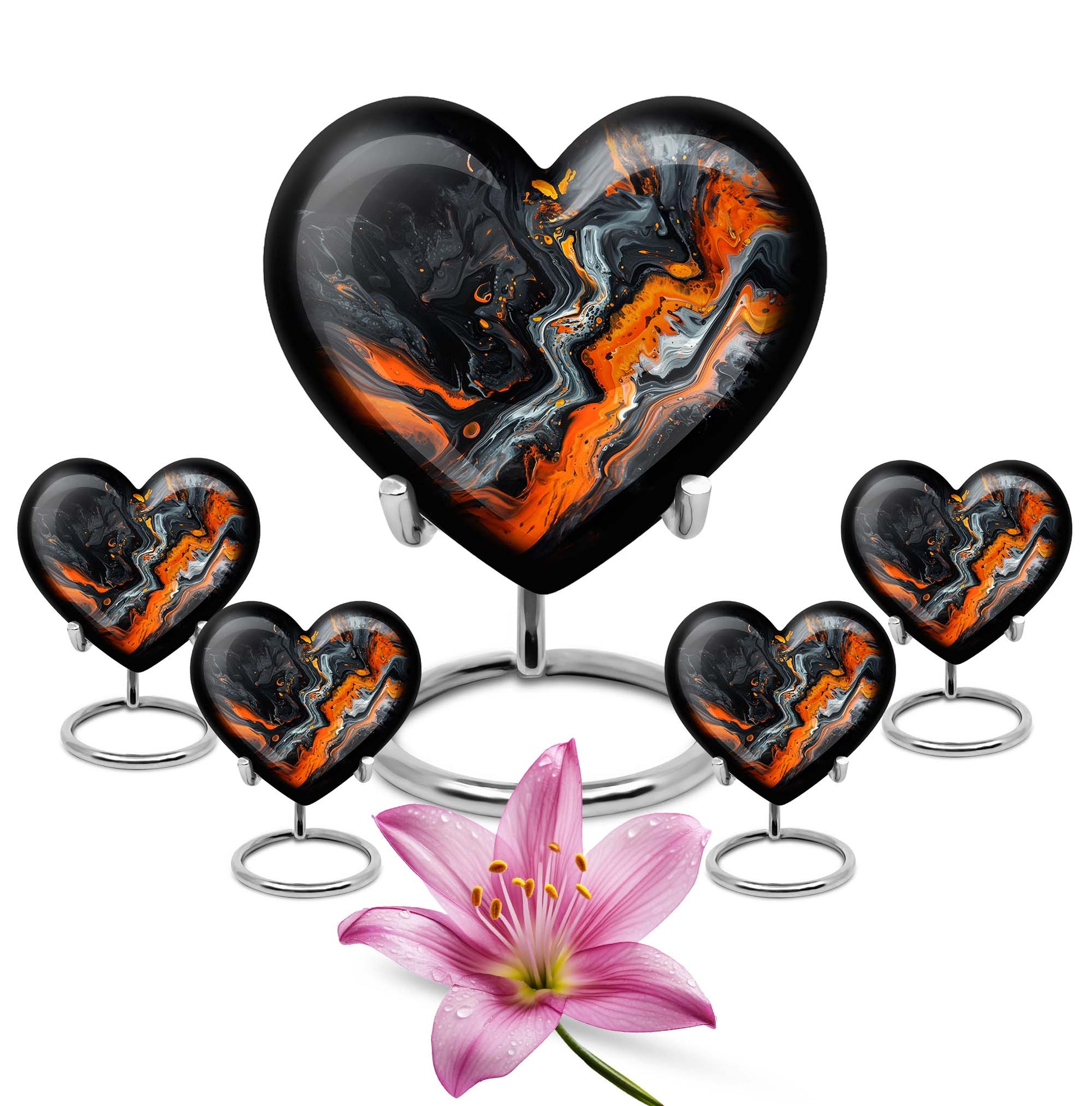 10-inch, heart-shaped Wolf Howling theme Abstract Urn for storing adult ashes