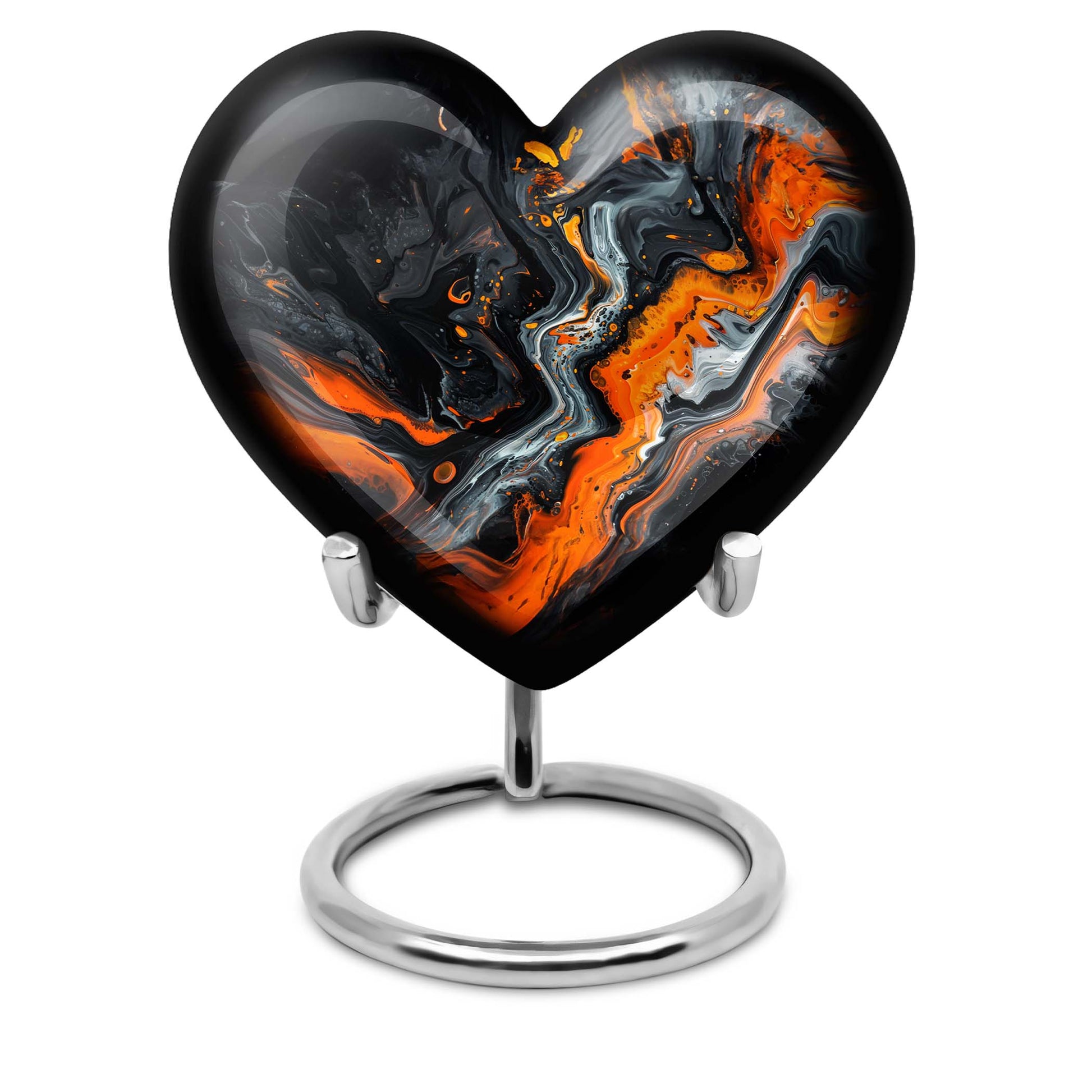 10-inch, heart-shaped Wolf Howling theme Abstract Urn for storing adult ashes