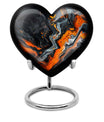 10-inch, heart-shaped Wolf Howling theme Abstract Urn for storing adult ashes