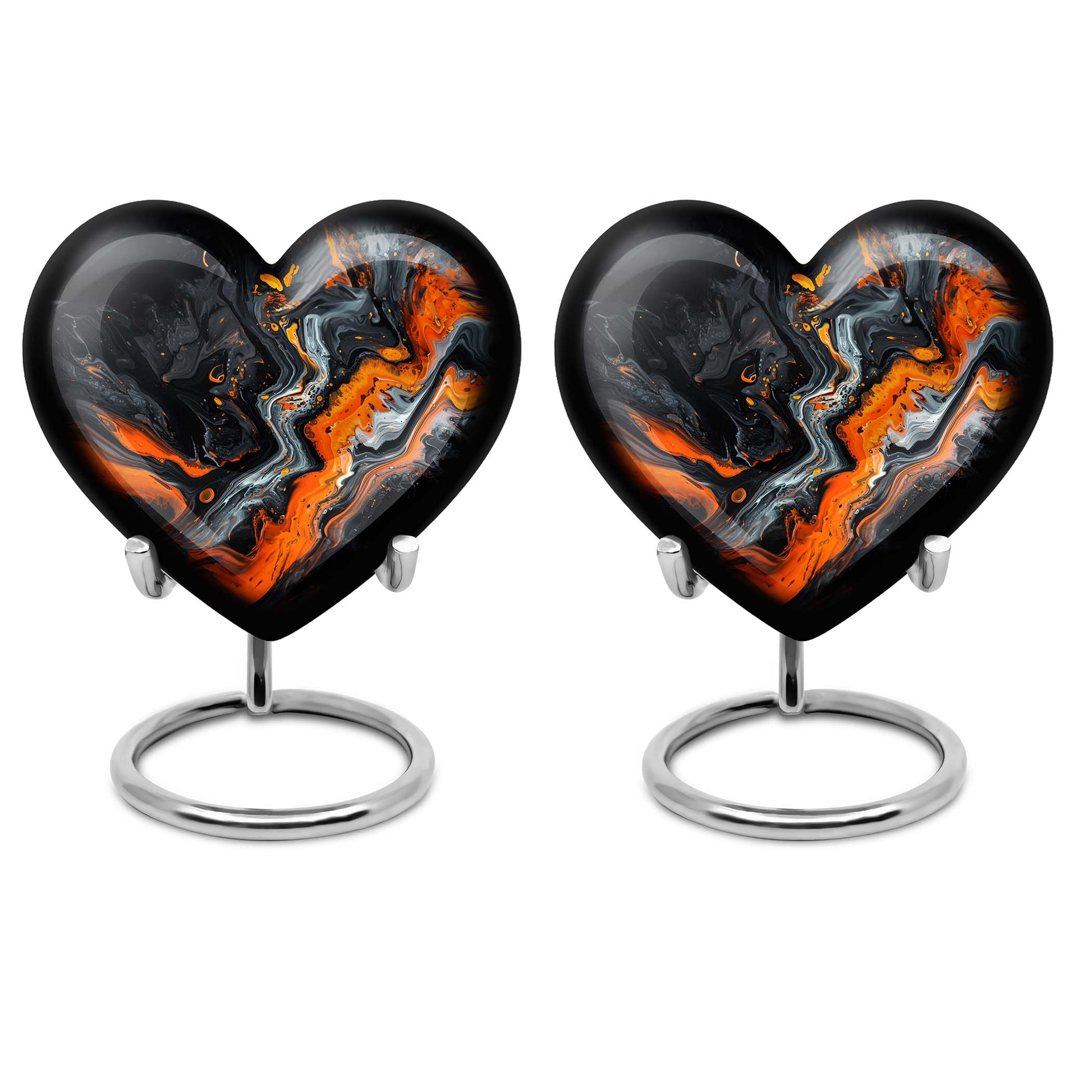 10-inch, heart-shaped Wolf Howling theme Abstract Urn for storing adult ashes