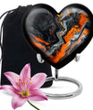 10-inch, heart-shaped Wolf Howling theme Abstract Urn for storing adult ashes