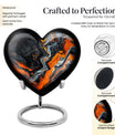 10-inch, heart-shaped Wolf Howling theme Abstract Urn for storing adult ashes