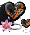 10-inch, heart-shaped Wolf Howling theme Abstract Urn for storing adult ashes