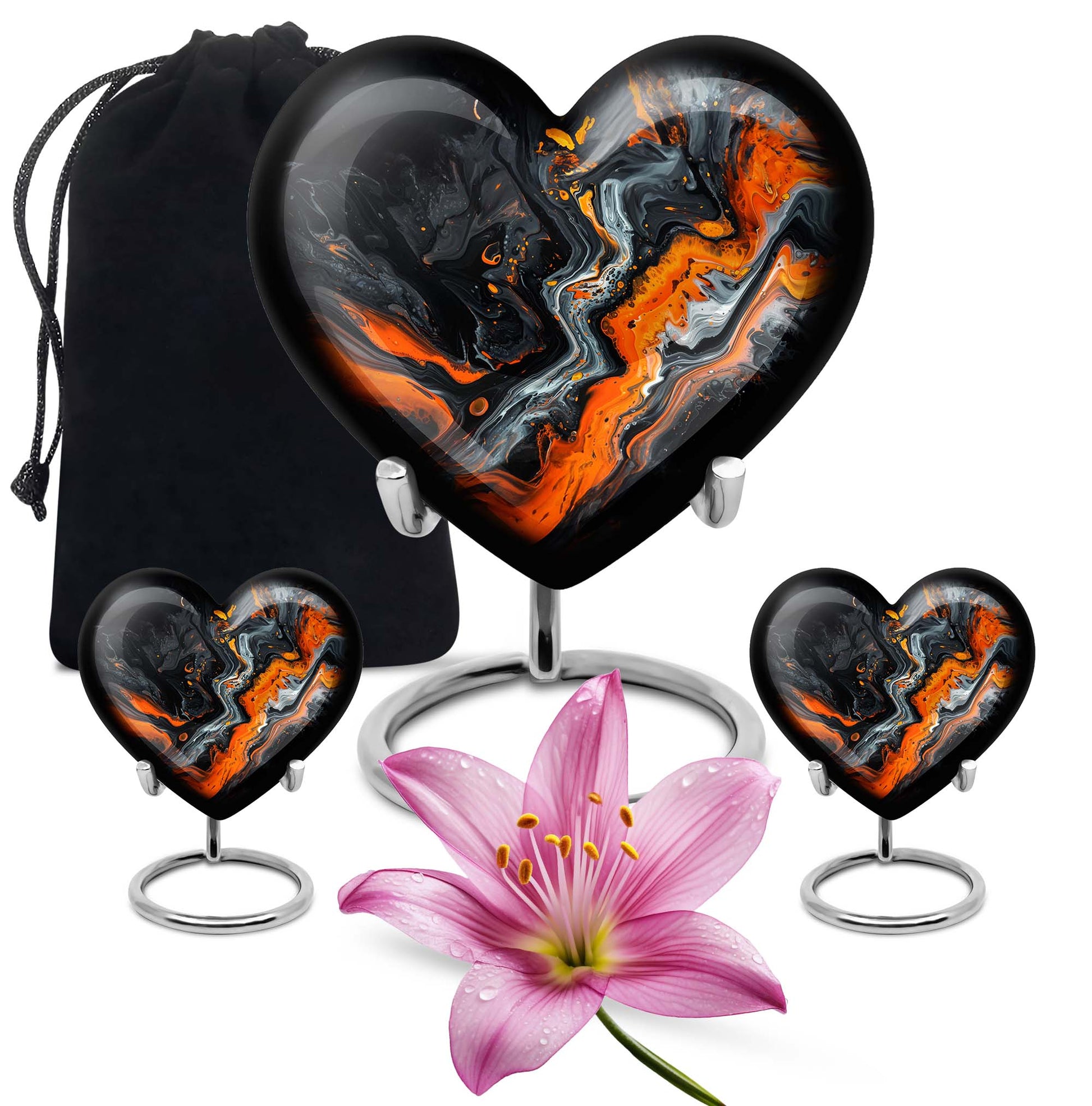 10-inch, heart-shaped Wolf Howling theme Abstract Urn for storing adult ashes